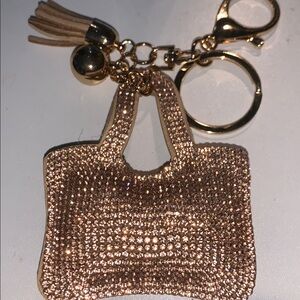 Crystal bag/purse charm keychain with tassel